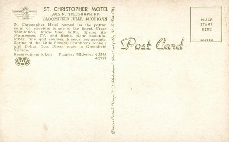 St. Cristopher Motel - Vintage Postcard (newer photo)